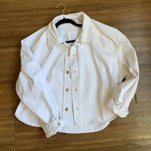 Zara white denim jacket / shackett